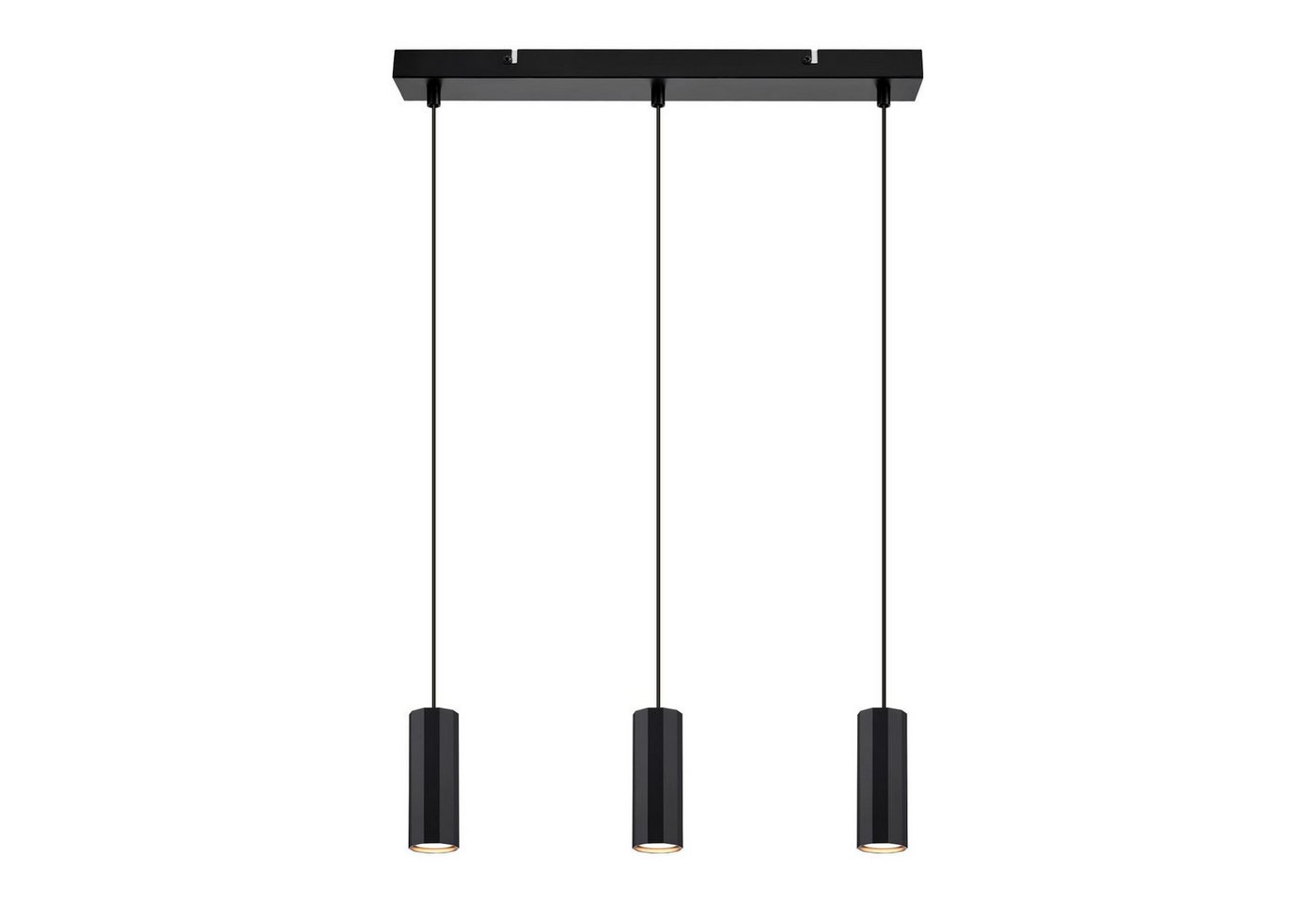 ZMH Pendelleuchte Modern Esstisch Schwarz 3 Flammig - Hängelampe GU10 Wohnzimmer, ohne Leuchtmittel, Industrial Esszimmerlampe, für Innen Küche, Metall von ZMH