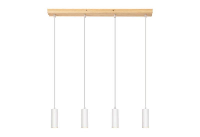 ZMH Pendelleuchte 4 Flammig Holz Esstisch Metall Matt GU10, ohne Leuchtmittel, Hängeleuchte Höhenverstellbar Modern Innen Lampe für Esstischlampe von ZMH