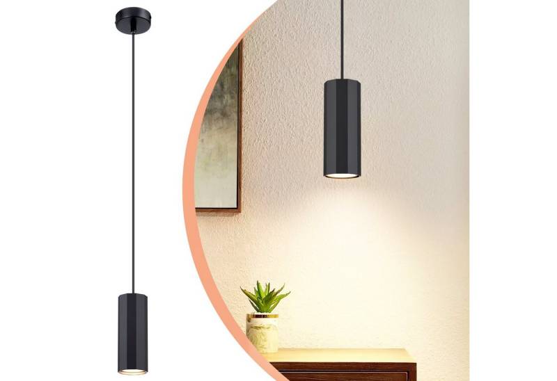 ZMH Pendelleuchte Schwarz 1 Flammig Hängelampe GU10 Modern Schlafzimmer, ohne Leuchtmittel, Metall für Esszimmer Küche Schlafzimmer von ZMH