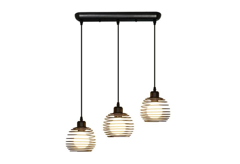 ZMH Pendelleuchte Vintage Pendelleuchte Schwarz E27 Pendellampe aus Metall, LED wechselbar, Pendellampe von ZMH