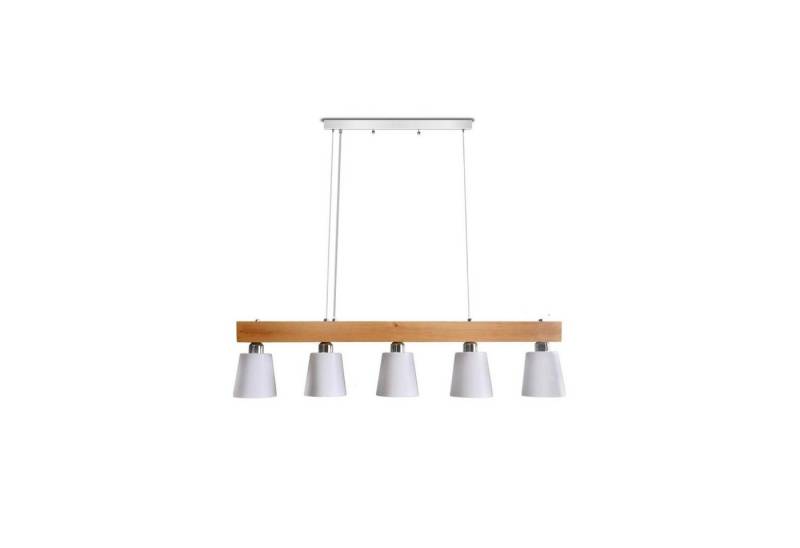 ZMH Pendelleuchte Vintage Retro Esstisch 5-Flammig Holz Metall E27 Esstisch, LED wechselbar von ZMH