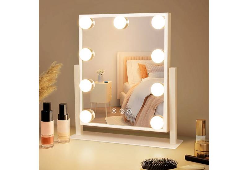 ZMH Schminkspiegel mit Beleuchtung Hollywood Spiegel, 3 Modi schminktischspiegel Touch Dimmbar mit Licht 360° Drehung von ZMH