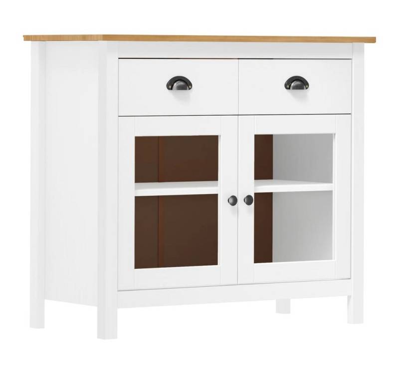 ZMH Sideboard Hill Weiß 90x40x80 cm Massivholz Kiefer Schlafzimmer von ZMH