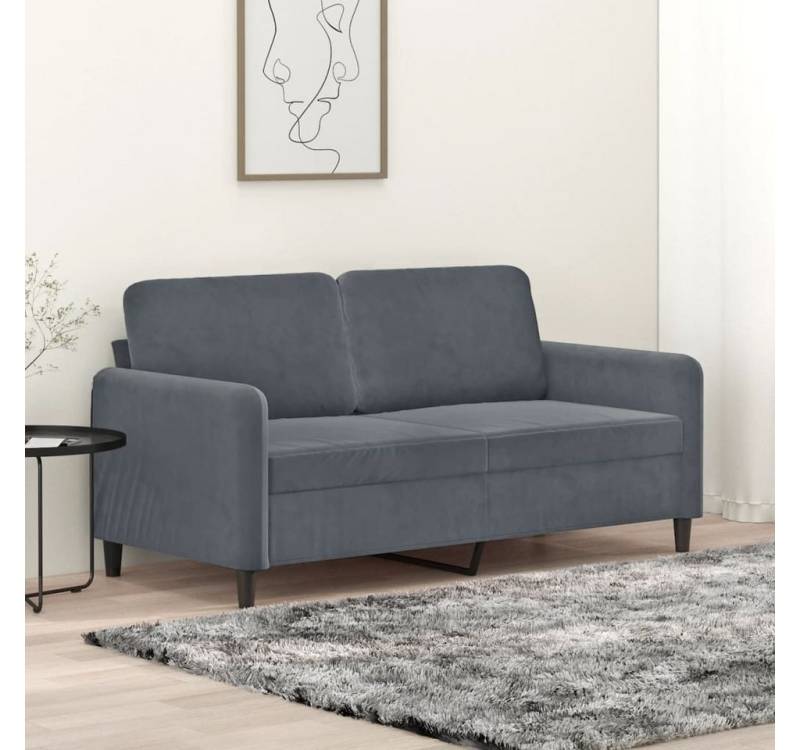 ZMH Sofa 2-Sitzer-Sofa Dunkelgrau 140 cm Samt mit 2xRücken und Sitzkissen, Set 1 Teile, Robustes und stabiles Gestell Bequemes Sitzerlebnis von ZMH