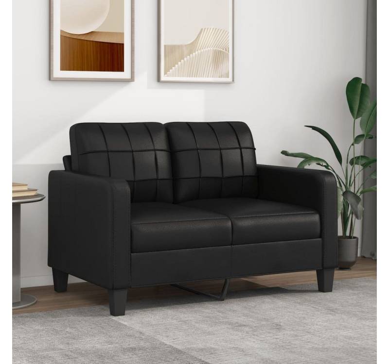 ZMH Sofa 2-Sitzer-Sofa Schwarz 120 cm Kunstleder Wohnzimmer, Set 5 Teile, 2-in-1-Funktion von ZMH