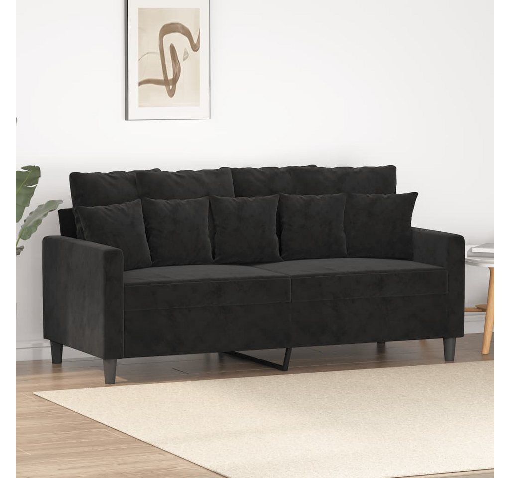 ZMH Sofa 2-Sitzer-Sofa Schwarz 140 cm Samt, Packung 1 Teile, Bequemes Sitzerlebnis von ZMH