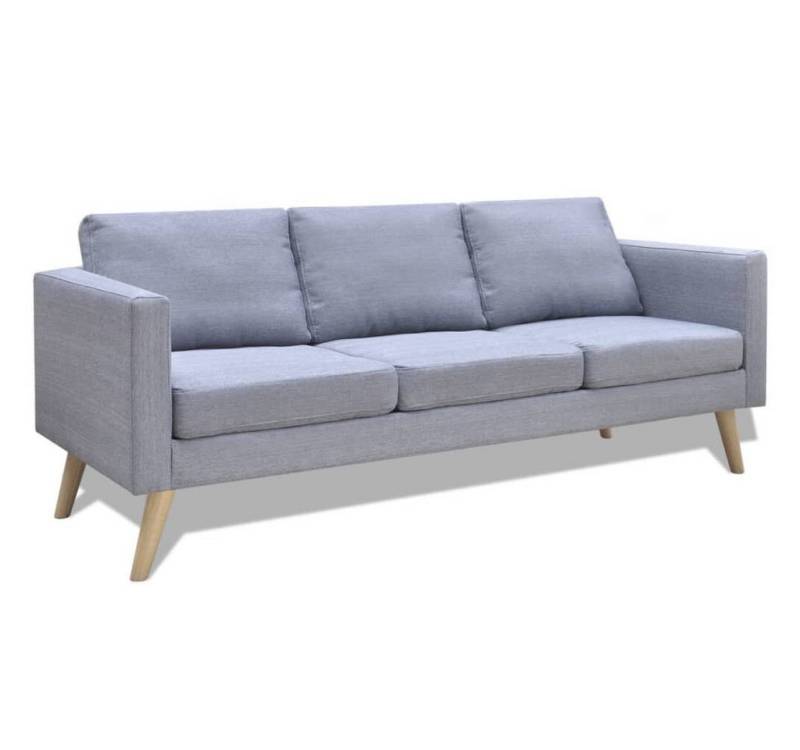 ZMH Sofa Sofa 3-Sitzer Stoff Hellgrau von ZMH