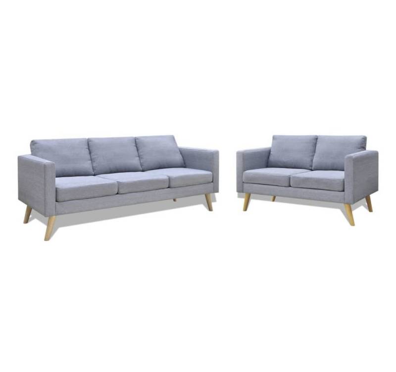 ZMH Sofa Sofagarnitur 2-Sitzer & 3-Sitzer Stoff Hellgrau von ZMH