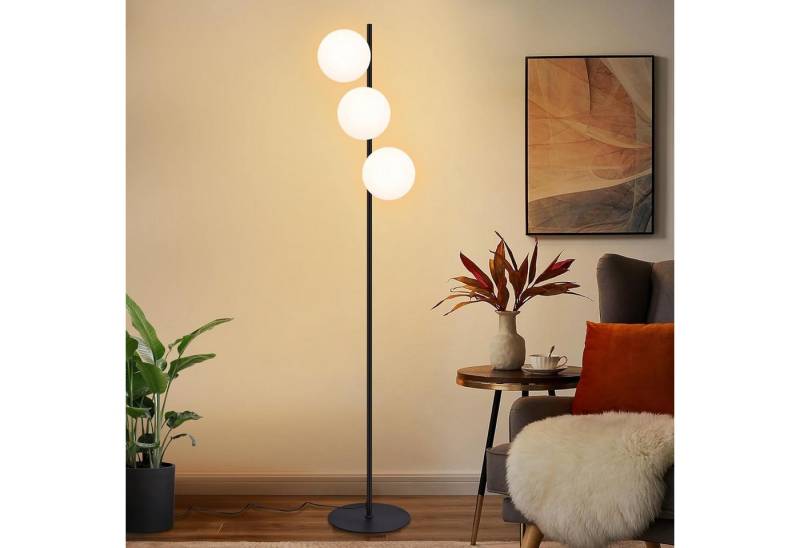 ZMH Stehlampe Wohnzimmer 3 Flammig Industrial Modern Standleuchte mit Fußschalter, Einfache Installation, ohne Leuchtmittel, Weiß Glas Standlampe E27 Vintage Bodenlampe, Schwarz/Gold ZMH Stehlampe Wohnzimmer 3 Flammig Industrial Modern Standleuchte mit Fußschalter, Einfache Installation, ohne Leuchtmittel, Weiß Glas Standlampe E27 Vintage Bodenlampe, Schwarz/Gold von ZMH