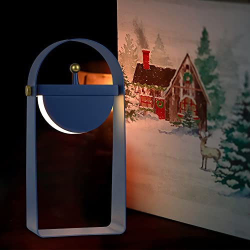 ZMH Tischlampe LED Nachttischlampe Kabellos - Tragbar Nachtlicht Helligkeit Einstellbar Stimmungslicht Batterietrieben Modern Blau Design Atmosphäre Lampe 26CM für Schlafzimmer Café Camping Wohnzimmer von ZMH