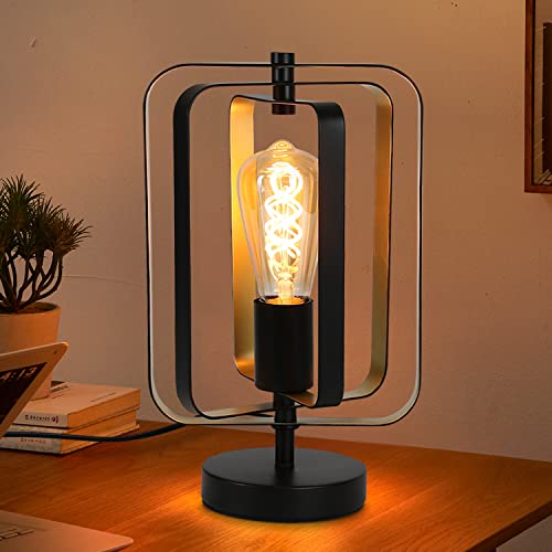 ZMH Tischlampe Vintage Nachttischlampe Schwarz - Tischleuchte Retro Drehbar Lampe aus Metall E27 Fassung Modern Design Deko für Hotel Bett Wohnzimmer Schlafzimmer - max. 40W - ohne Glühbirne von ZMH