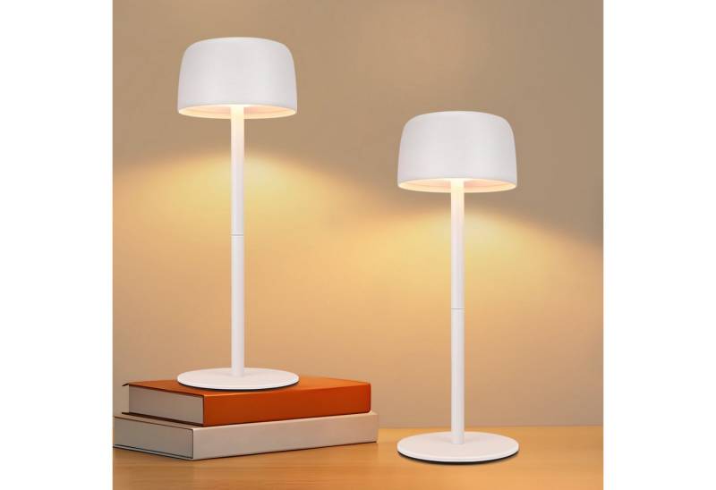 ZMH Tischleuchte LED Kabellos stufenlos Nachttischlampe mit Akku, LED fest integriert von ZMH