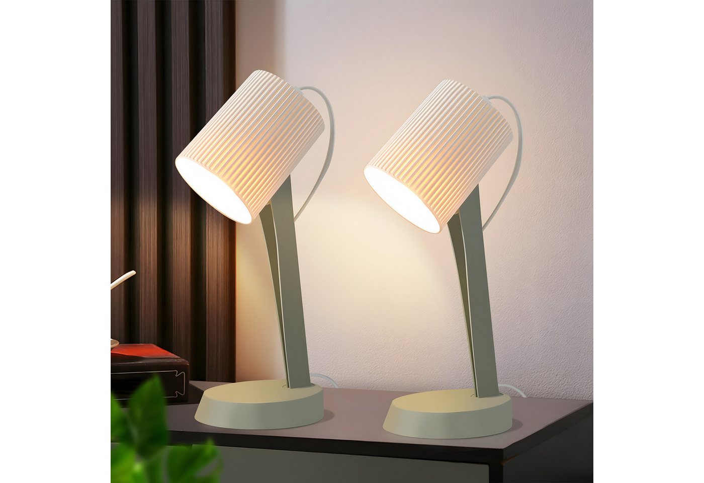 ZMH Tischleuchte Modern Landhausstil Tischlampe mit Kabel Wohnzimmer mit Kippschalter, Hochwertige Design, ohne Leuchtmittel, 2er Set Kleine E14 Nachttischlampe für Esstisch Schlafzimmer ZMH Tischleuchte Modern Landhausstil Tischlampe mit Kabel Wohnzimmer mit Kippschalter, Hochwertige Design, ohne Leuchtmittel, 2er Set Kleine E14 Nachttischlampe für Esstisch Schlafzimmer von ZMH