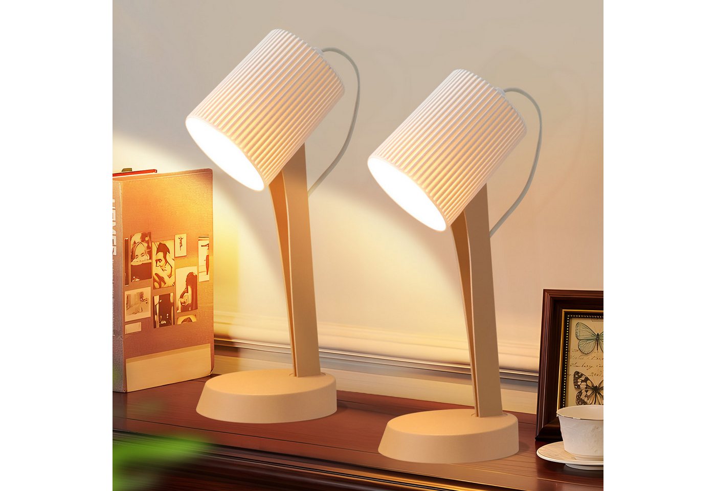 ZMH Tischleuchte Modern Landhausstil Tischlampe mit Kabel Wohnzimmer mit Kippschalter, HochwertigeDesign, ohne Leuchtmittel, 2er Set Kleine E14 Nachttischlampe für Esstisch Schlafzimmer ZMH Tischleuchte Modern Landhausstil Tischlampe mit Kabel Wohnzimmer mit Kippschalter, HochwertigeDesign, ohne Leuchtmittel, 2er Set Kleine E14 Nachttischlampe für Esstisch Schlafzimmer von ZMH