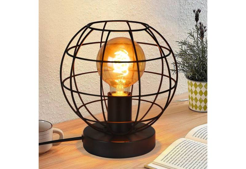 ZMH Tischleuchte Vintage Schwarz E27 Retro Industrial Deko aus Metall, ohne Leuchtmittel, Halb-Kugelförmig von ZMH
