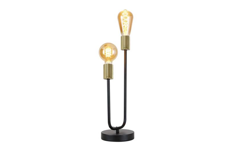 ZMH Tischleuchte Vintage Nachttischlampe Schwarz-Gold - E27, ohne Leuchtmittel, 1 /2 Flammig von ZMH