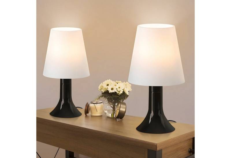 ZMH Tischleuchte mit Kabel - E14 Tischlampe 2ER Set Kleine Whonzimmerlampe Nachttisch, Einfache Installation, ohne Leuchtmittel, Moderne Landhausstil für Esstisch Schlafzimmer von ZMH