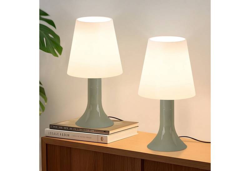 ZMH Tischleuchte mit Kabel - E14 Tischlampe 2ER Set Kleine Whonzimmerlampe Nachttisch, Einfache Installation, ohne Leuchtmittel, Moderne Landhausstil für Esstisch Schlafzimmer von ZMH