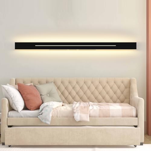 ZMH Wandlampe led Wandleuchte innen - 100CM Modern Treppenhauslampe Schlafzimmer Warmweiß Flurlampe Schwarz 31W Wandbeleuchtung für Treppenhaus Wohnzimmer Kinderzimmer von ZMH