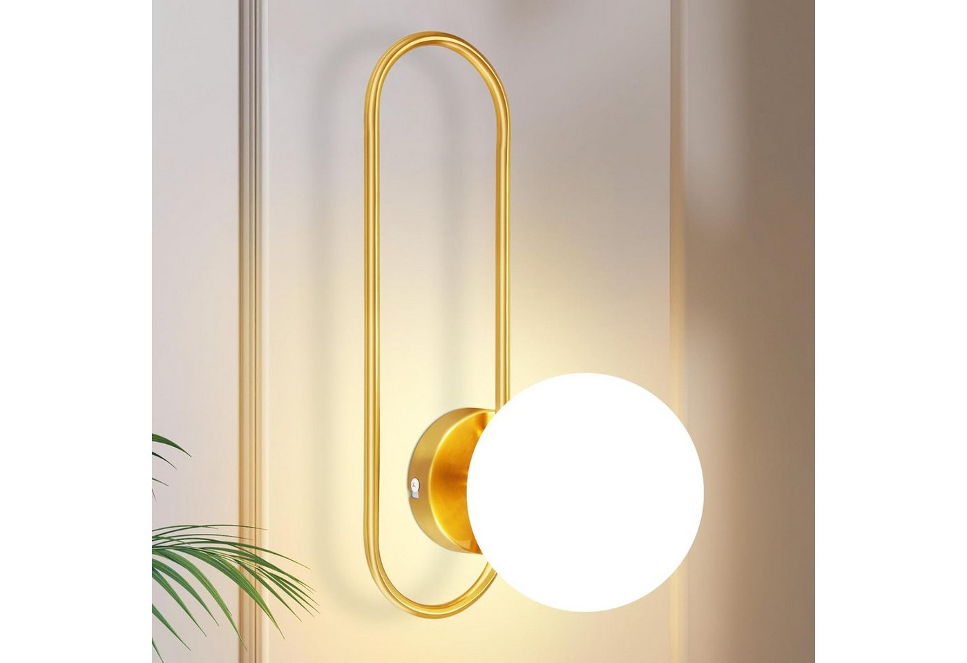 ZMH Wandleuchte Innen Modern Gold Wandlampe Glas Lampenschirm E27 Schlafzimmer Flur, Einfache Installation, ohne Leuchtmittel ZMH Wandleuchte Innen Modern Gold Wandlampe Glas Lampenschirm E27 Schlafzimmer Flur, Einfache Installation, ohne Leuchtmittel von ZMH