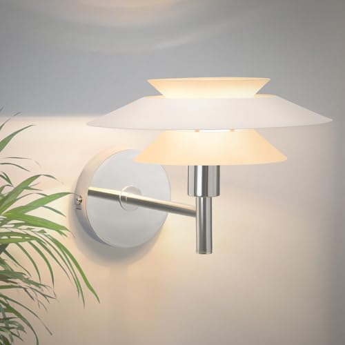 ZMH Wandleuchte Innen Wandlampe Schlafzimmer - Weiß Metall Design Flur Wandbeleuchtung Modern Bettlampe G9 Kreative Flurlampe für Treppenhaus Kinderzimmer Wohnzimmer - Ohne Leuchtmittel (Max.25W) von ZMH