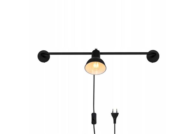 ZMH Wandleuchte Innen schwarz - Retro E27 Wandlampe mit Schalter für Wohnzimmer, Glühbirne flexibel verwenden, ohne Leuchtmittel, 350° drehbar Schlafzimmer Flur von ZMH
