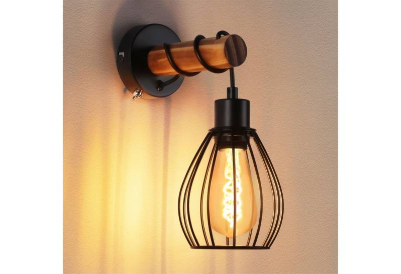 ZMH Wandleuchte Wandleuchte mit Schalter Wandlampe Vintage, LED wechselbar von ZMH