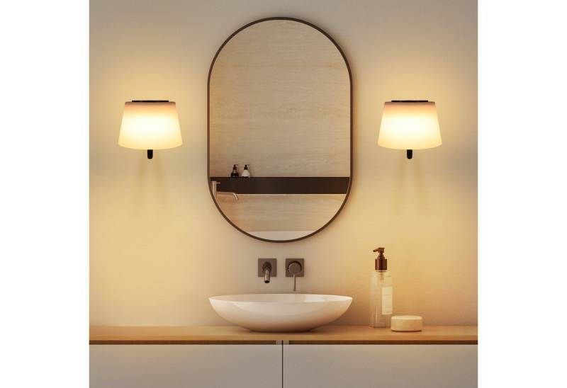 ZMH Wandleuchte Wandleuchten 1ER/2ER Dimmbar LED mit Schalter Schwarz, Wandleuchte Innen Wandlampe Akku von ZMH