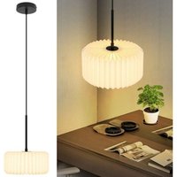 Gbly Pendelleuchte Schlafzimmer Hängelampe Esstisch - Hängeleuchte Vintage Esszimmerlampe 1 Flammig Hängend Pendellampe Weiß Papier Lampenschirm G9 von ZMH