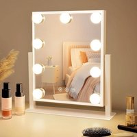 ZMH - gbly Schminkspiegel mit Beleuchtung Hollywood Spiegel - Vanity Mirror mit 9 led Klein Kosmetikspiegel mit Licht 360° Drehung Tischspiegel 3 von ZMH