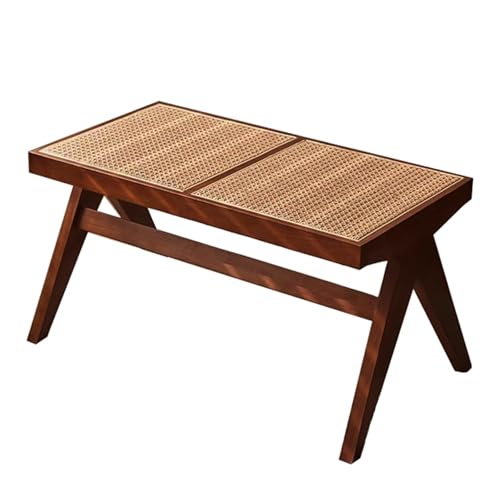 Farmhouse Indoor Wooden Living Room Dining Bench,Solid Wood Shoe Bench Entryway Benches,Rattanbank,Hockerbeine Aus Massivholz,Geeignet FüR Flure, Wohnzimmer, Schlafzimmer Und Das FußEnde Von Betten von ZMHPLKH