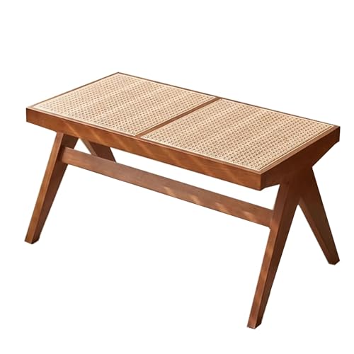 Farmhouse Indoor Wooden Living Room Dining Bench,Solid Wood Shoe Bench Entryway Benches,Rattanbank,Hockerbeine Aus Massivholz,Geeignet FüR Flure, Wohnzimmer, Schlafzimmer Und Das FußEnde Von Betten von ZMHPLKH