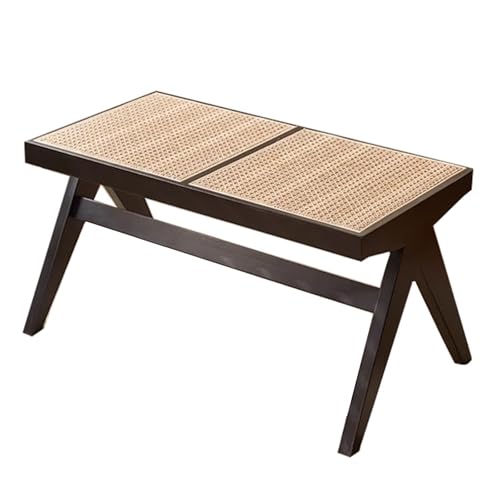 Farmhouse Indoor Wooden Living Room Dining Bench,Solid Wood Shoe Bench Entryway Benches,Rattanbank,Hockerbeine Aus Massivholz,Geeignet FüR Flure, Wohnzimmer, Schlafzimmer Und Das FußEnde Von Betten von ZMHPLKH