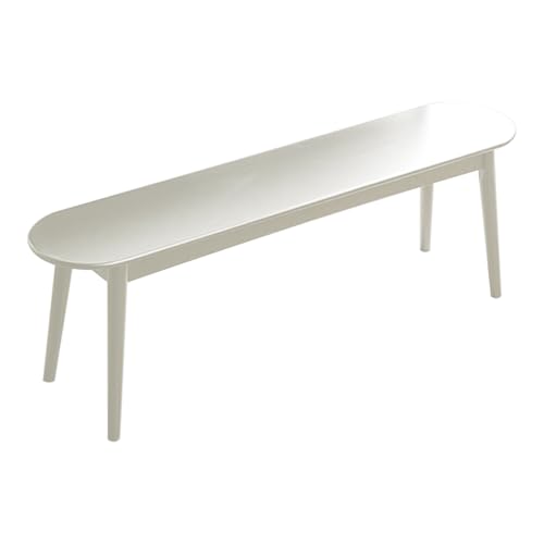 ZMHPLKH Esszimmer Sitzbank,Bank Aus Eichenholz,Farmhouse Indoor Wooden Living Room Dining Bench,Eingangsbank,Geeignet FüR Flure, Wohnzimmer, Schlafzimmer Und Das FußEnde Von Betten White 140cm/55.1in von ZMHPLKH