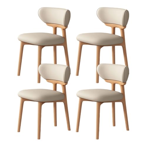 ZMHPLKH Esszimmerstühle 4er Set aus Massivholz - Bequeme holzstühle Esszimmer mit Lederstoff - 34 Farben Erhältlich 18 4pcs von ZMHPLKH