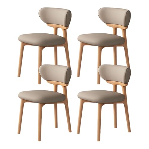 ZMHPLKH Esszimmerstühle 4er Set aus Massivholz - Bequeme holzstühle Esszimmer mit Lederstoff - 34 Farben Erhältlich 19 4pcs von ZMHPLKH