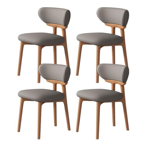 ZMHPLKH Esszimmerstühle 4er Set aus Massivholz - Bequeme holzstühle Esszimmer mit Lederstoff - 34 Farben Erhältlich 20 4pcs von ZMHPLKH