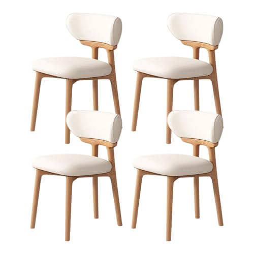 ZMHPLKH Esszimmerstühle 4er Set aus Massivholz - Bequeme holzstühle Esszimmer mit Lederstoff - 34 Farben Erhältlich 26 4pcs von ZMHPLKH