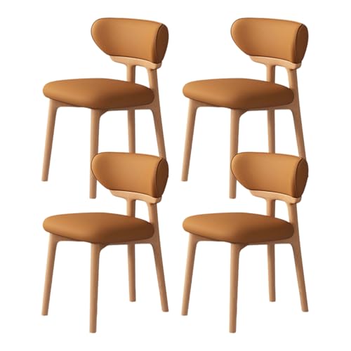ZMHPLKH Esszimmerstühle 4er Set aus Massivholz - Bequeme holzstühle Esszimmer mit Lederstoff - 34 Farben Erhältlich 27 4pcs von ZMHPLKH