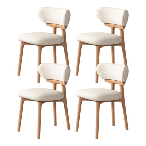 ZMHPLKH Esszimmerstühle 4er Set aus Massivholz - Bequeme holzstühle Esszimmer mit Lederstoff - 34 Farben Erhältlich 29 4pcs von ZMHPLKH