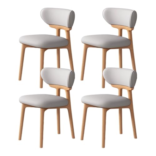 ZMHPLKH Esszimmerstühle 4er Set aus Massivholz - Bequeme holzstühle Esszimmer mit Lederstoff - 34 Farben Erhältlich 30 4pcs von ZMHPLKH