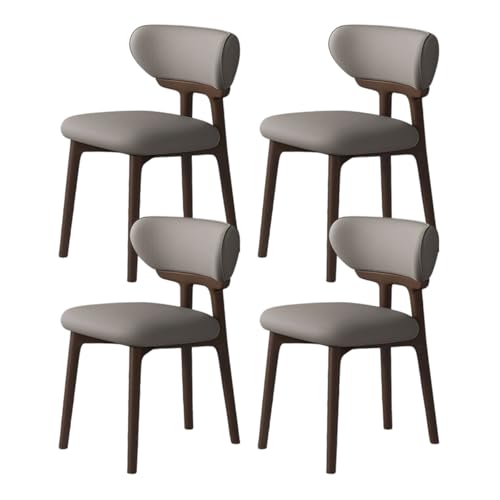 ZMHPLKH Esszimmerstühle 4er Set aus Massivholz - Bequeme holzstühle Esszimmer mit Lederstoff - 34 Farben Erhältlich 5 4pcs von ZMHPLKH