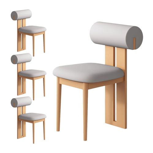 ZMHPLKH Moderne Esszimmerstühle mit Holzbeinen - Gepolsterte Küchenstühle Modern - Mit Einer Tragkraft von bis zu 150 kg ist er für Küchen und Wohnzimmer geeignet 1 4pcs von ZMHPLKH