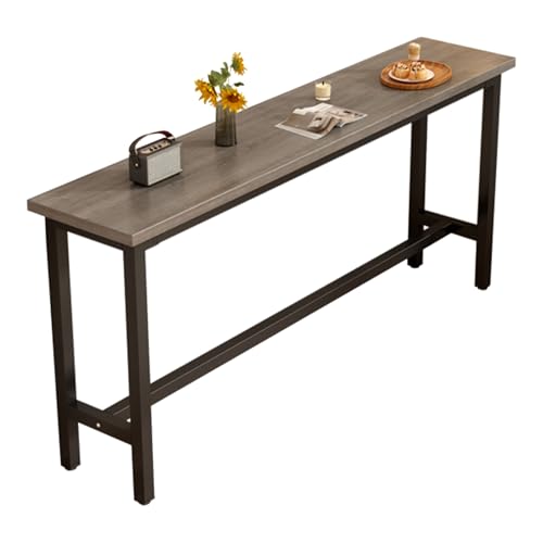 ZMHPLKH Zählerhöhenstange Tisch,Langer Stangentisch rustikaler hoher Theken Tisch, 40/47/55/63 in festem Holzkantenstangenhöhe Pub (Keine Hocker) Grey 100 * 40cm/39.4 * 15.7in von ZMHPLKH