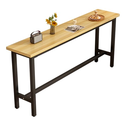 ZMHPLKH Zählerhöhenstange Tisch,Langer Stangentisch rustikaler hoher Theken Tisch, 40/47/55/63 in festem Holzkantenstangenhöhe Pub (Keine Hocker) Wood 140 * 40cm/55 * 15.7in von ZMHPLKH