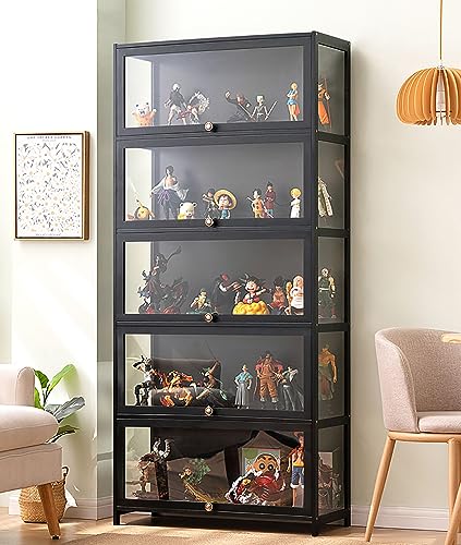 ZMHPLKH glasvitrine vitrine vitrinenschrank sammlervitrine hergestellt aus natürlicher Bambusrahmen Flip-Schranktür-Design, versiegelt und staubdicht, mehrere Größen von ZMHPLKH
