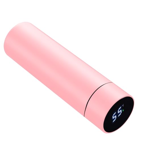 Smarte Wasserflasche aus Edelstahl, Thermosflasche, Reisebecher mit Smart-LCD-Touchscreen, hält heiß oder kalt, Auto, tragbar, für Tee, Kaffee, Vakuum, Vakuum-Isolierung an Doppelwänden (Rosa) von ZMHQLPDZ