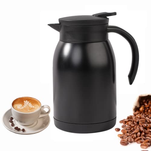 Thermo-Kaffeekaraffe aus Edelstahl, doppelwandiger Vakuum-Wasser- und Getränkespender, 12 Stunden Wärmespeicherung, 800 ml (schwarz) von ZMHQLPDZ