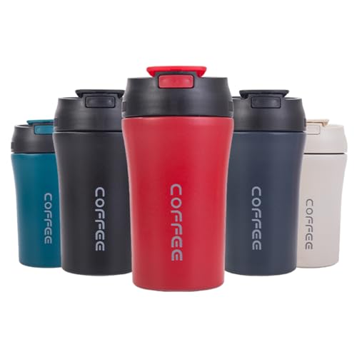 ZMHQLPDZ Thermobecher- Isolierbecher, Edelstahl Travel Mug, 400ml Vakuum auslaufsicher Reisebecher mit Deckel, Autobecher, doppelwandig isoliert für Wasser und Tee, Kaffee-to-go Becher von ZMHQLPDZ