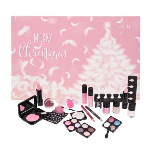 ZMILE COSMETICS Beauty Adventskalender Pink and Fluffy- 24 Überraschungen zum Schminken und Stylen im traditionellen Türchen-Adventskalender mit veganer Kosmetik von ZMILE Cosmetics